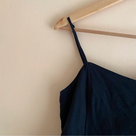 Aerie 2023 Love Of Linen Blend Mini Dress Woman Large Black Pockets Smocking - Picture 4 of 16